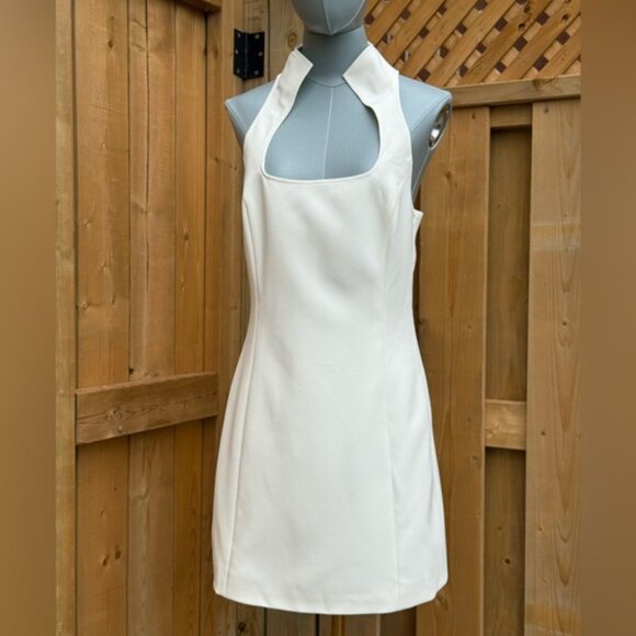 🆕 CULT GAIA 🧿 NWOT Akaia White Linen-Blend Mini Dress, Sz US 10 - Picture 10 of 14